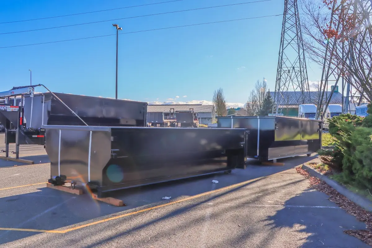 Roll-off dumpster ready for waste disposal at job site for 15 Yard Dumpster Rental in Boulder Hill
